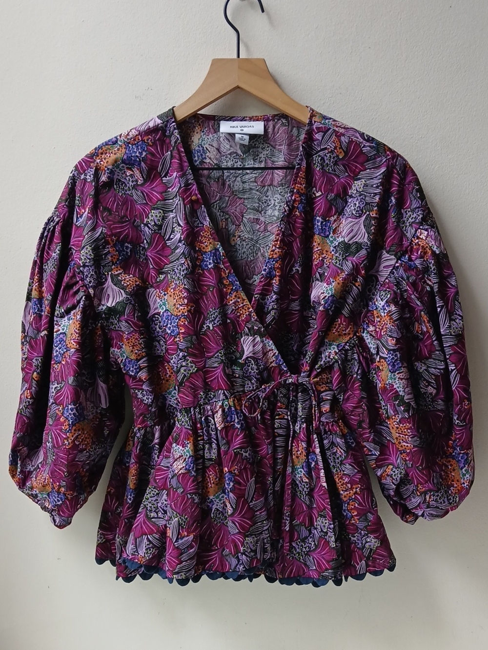 Kika Vargas x Target Purple Print Blouse Women's Medium